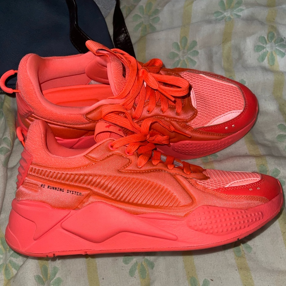 Puma bright orange running shoes